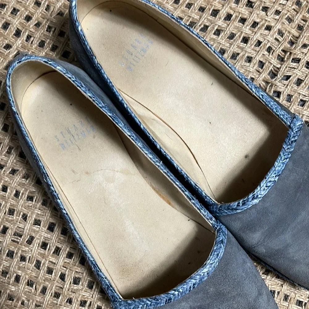Stuart Weitzman Tipadrille Blue Jean Espadrille Mirror toe Shoes